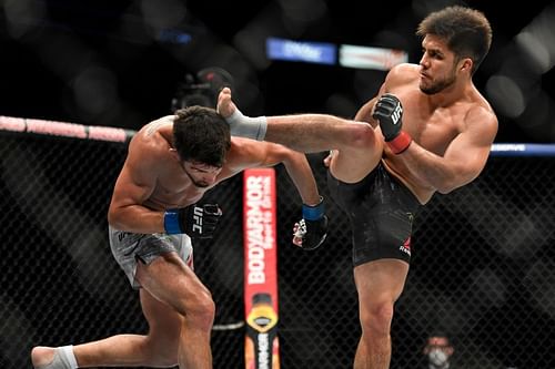 Former flyweight champion Henry Cejudo in action against Dominick Cruz at UFC 249