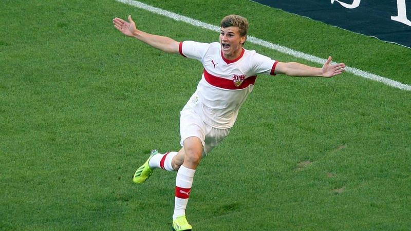 Timo Werner playing in the colors of VfB Stuttgart