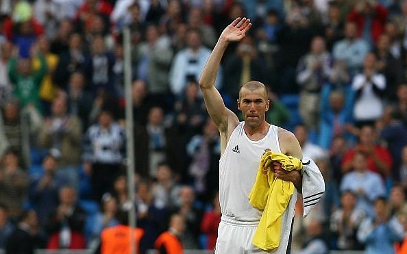 Zinedine Zidane during his last match at the Santiago Bernab&eacute;u