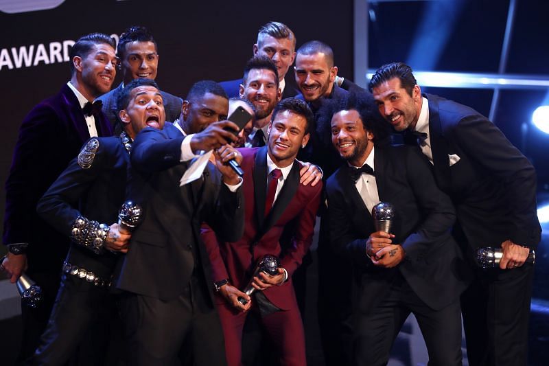Some of Europe&#039;s elite players at the FIFA Best awards in 2015
