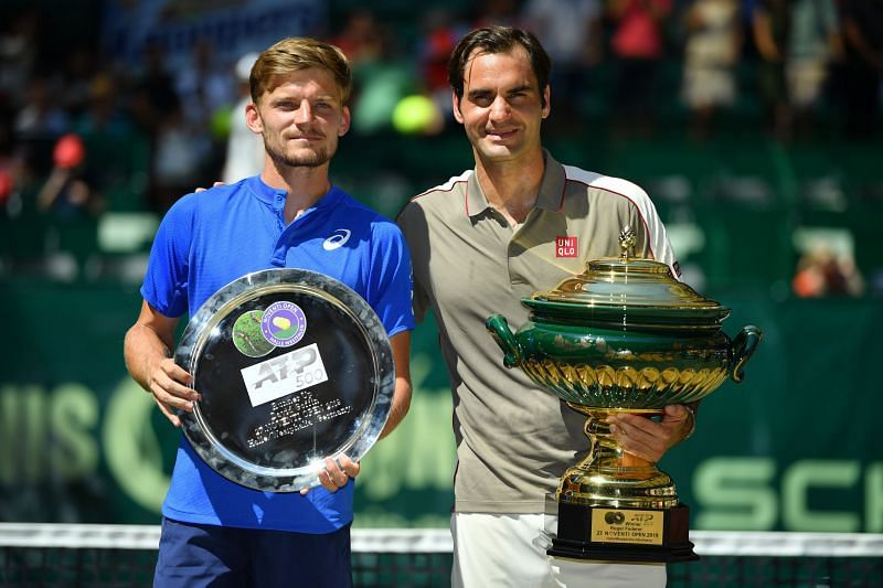 David Goffin and Roger Federer at Halle 2019 Finals