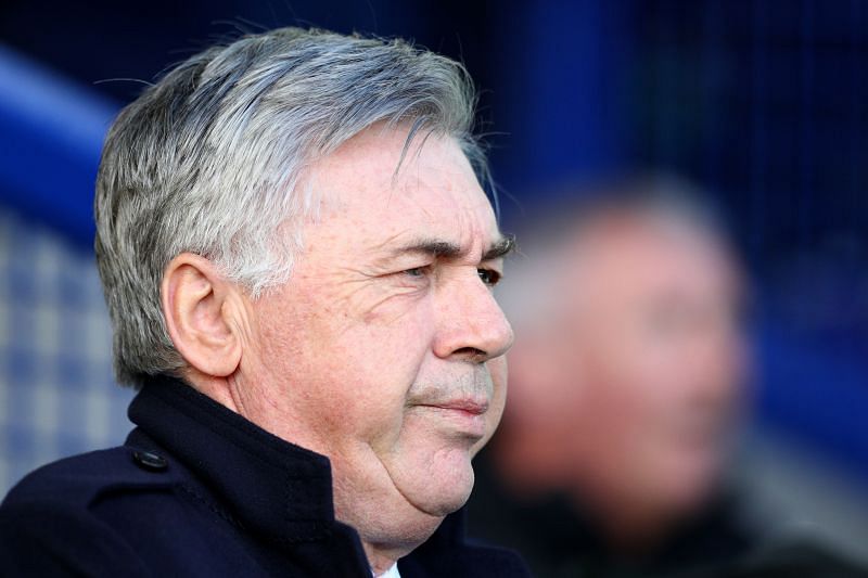 Ancelotti at a recent game between Everton and Manchester United