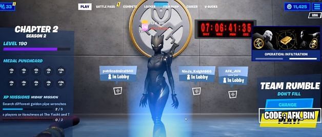 Doomsday Clock in Fortnite is now visible in the lobby screen (Image Credits:AFK_Bin)