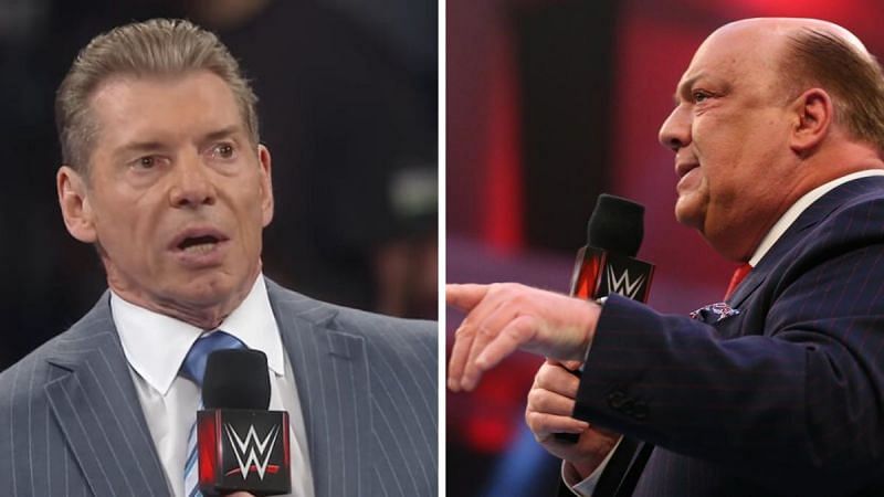 Vince McMahon (left); Paul Heyman (right)