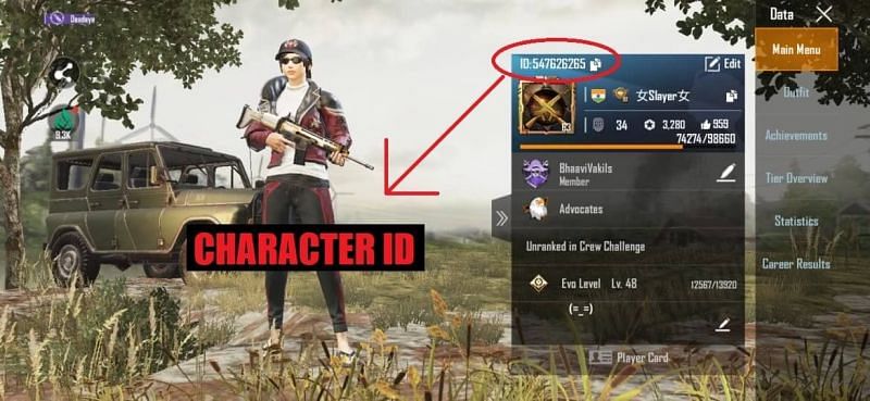 Character ID in PUBG Mobile