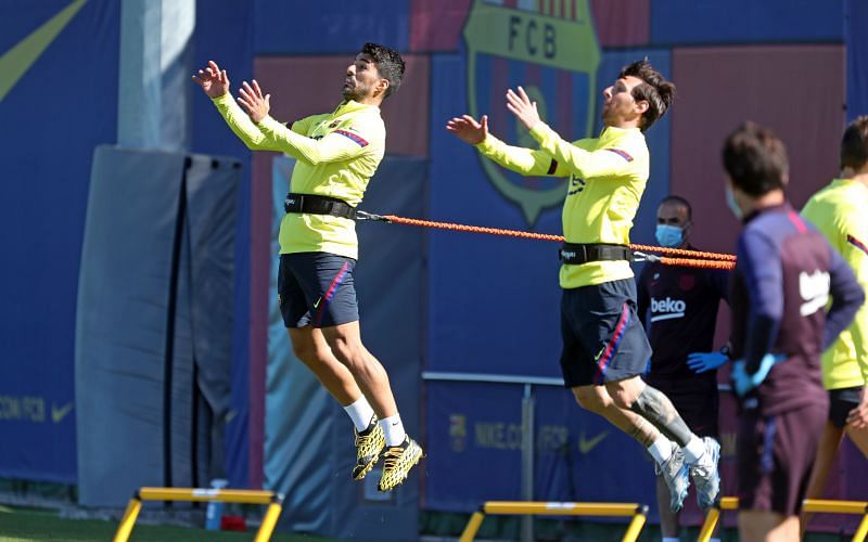 Barcelona players return to training following the coronavirus lockdown