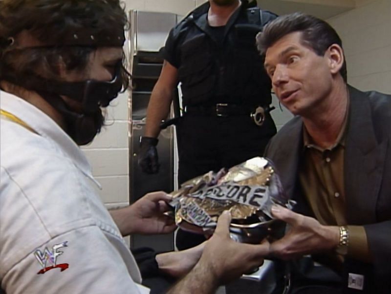 Mick Foley, as Mankind, was one of the first Hardcore Champions