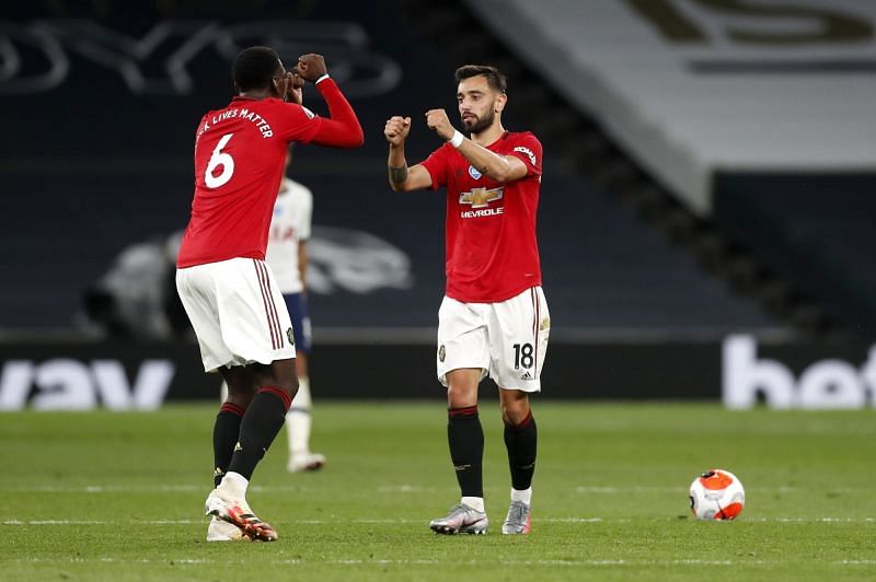 Bruno Fernandes(right) combined well with Paul Pogba (left).
