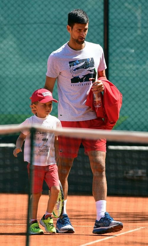 Novak Djokovic with his son Stefan at the Novak Tennis Center (Image Credit: Twitter)