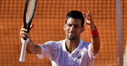 Novak Djokovic in action during the Adria Tour last week