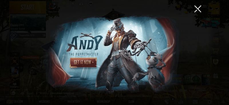 How to get Andy character for free in PUBG Mobile