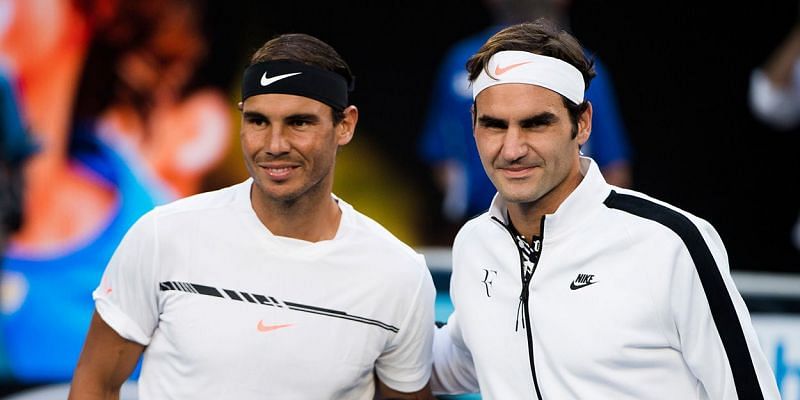 Rafael Nadal (left) and Roger Federer
