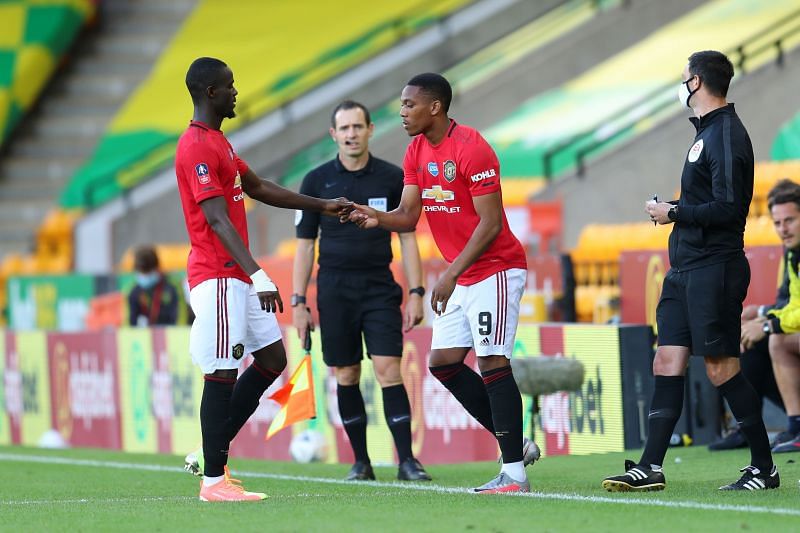 Anthony Martial came on as an attacking substitute for Eric Bailly