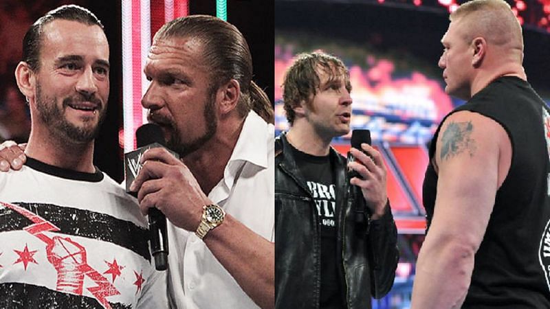 CM Punk, Triple H, Dean Ambrose, and Brock Lesnar