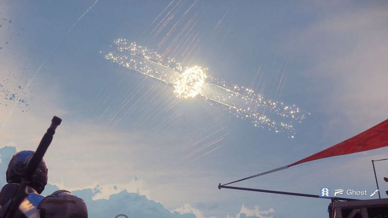 Bungie&#039;s Destiny 2 live event saw two space ships colliding up in the sky. (Image Credits: Marijuanapy)