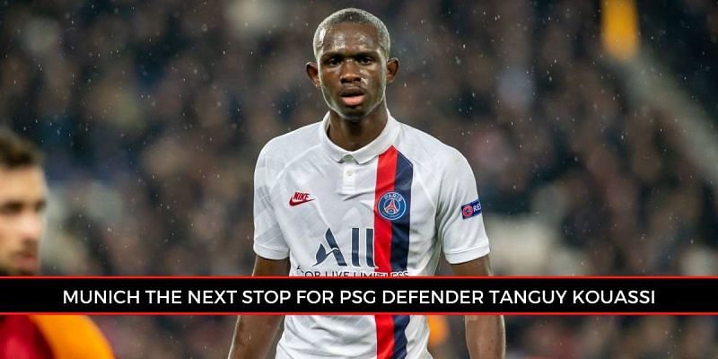 PSG defender Tanguy Kouassi in action in the Ligue 1