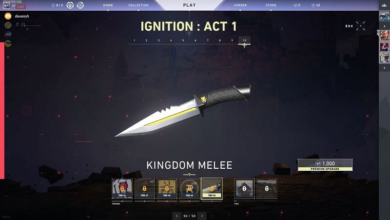 Kingdom Melee knife