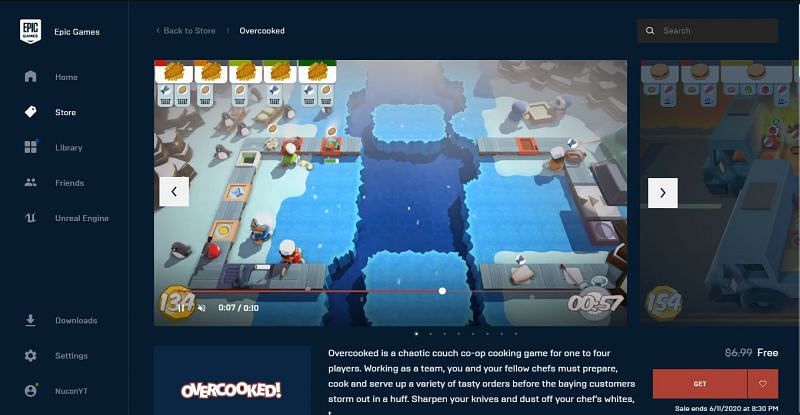 Overcooked on Epic Games Store