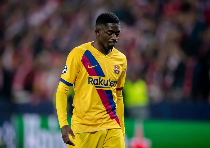 Ousmane Dembele in action for Barcelona