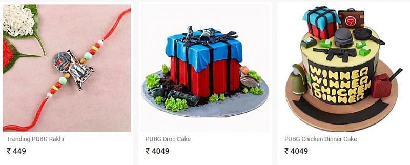 PUBG-themed cakes and rakhis (Picture courtesy: fnp.com)