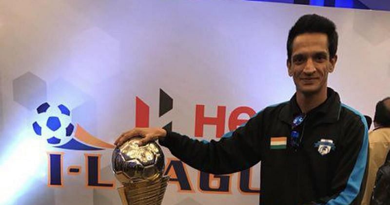 Ranjit Bajaj with the I-League Trophy.
