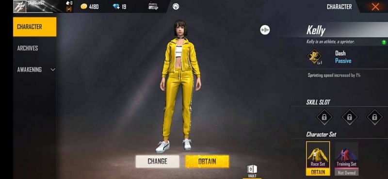 Free Fire में Kelly (Picture Courtesy: Garena)