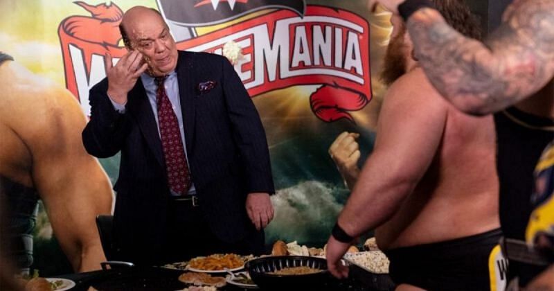 Paul Heyman during the Money in the Bank 2020 match.