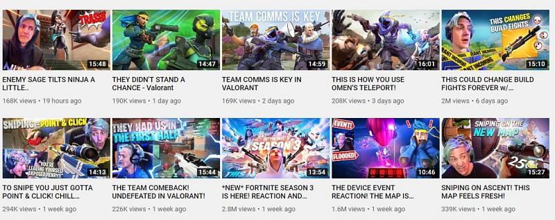 A simple look at Ninja&#039;s Youtube upload timeline reveals his disinterest in Fortnite (Image Credits: Ninja)