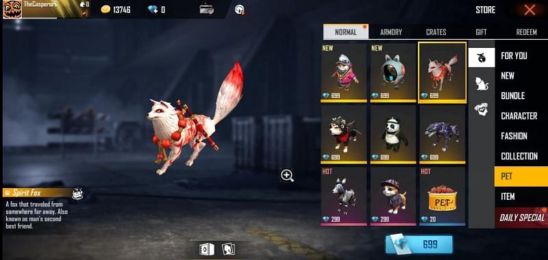 Free Fire pets