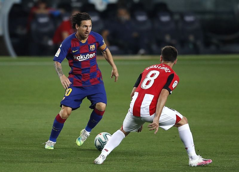 Messi in action against Athletic Club