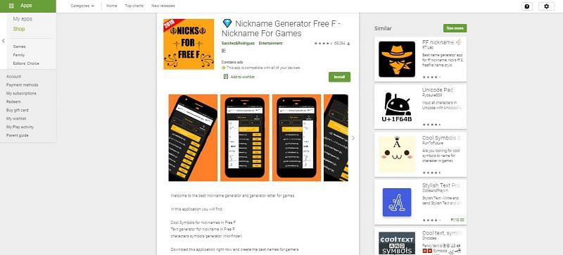 Nickname Creator – Apps no Google Play