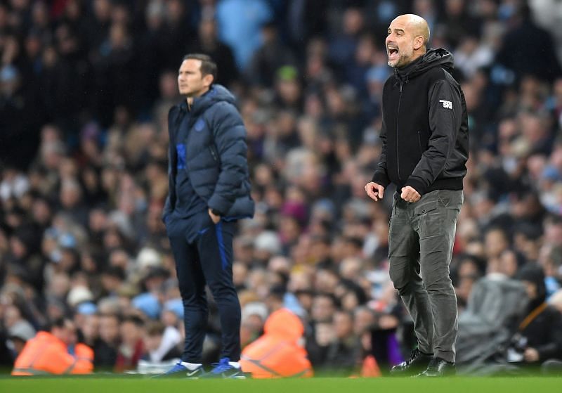 Frank Lampard and Pep Guardiola are set to locks horns for the second time this season
