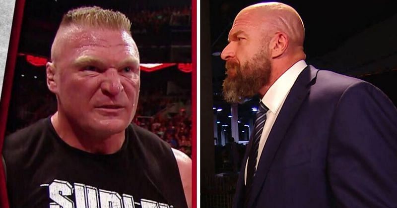 Brock Lesnar and Triple H.