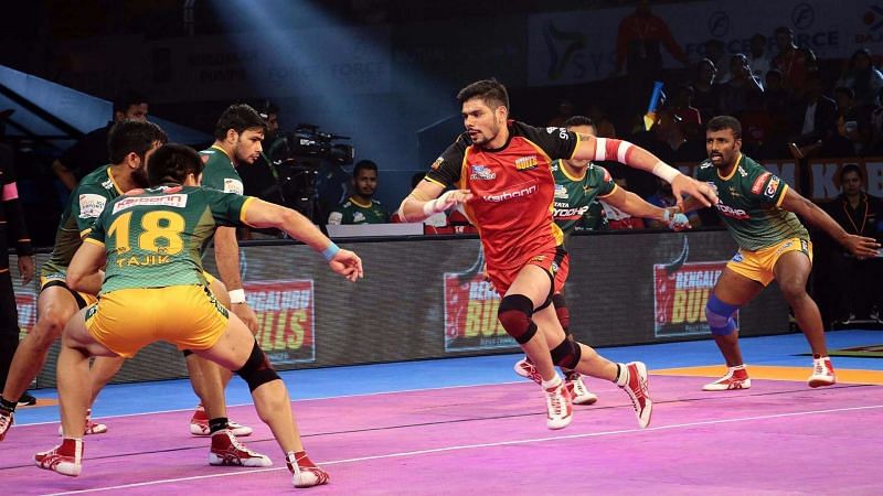 Rohit Kumar was at his all-time best form against UP Yoddha in a Pro Kabaddi match