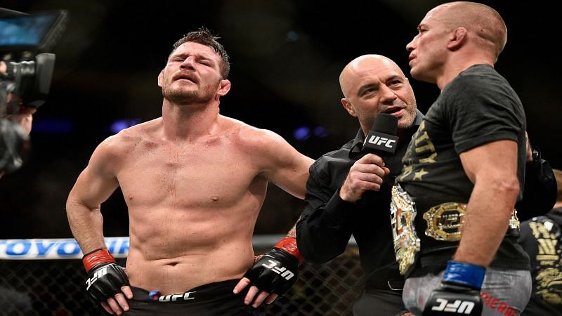 GSP retired the second time after choking out Michael Bisping to win the Middleweight Championship