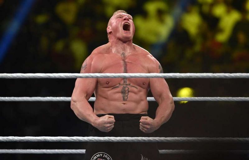 Lesnar has never appeared on the black and gold brand