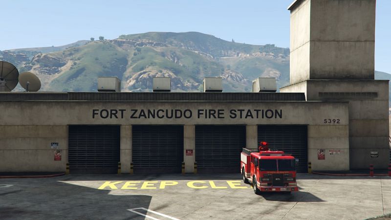 Fort Zancudo Fire Station (Image Courtesy: GTA Wiki - Fandom)