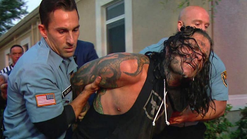 Jeff Hardy getting arrested on last week&#039;s show. 