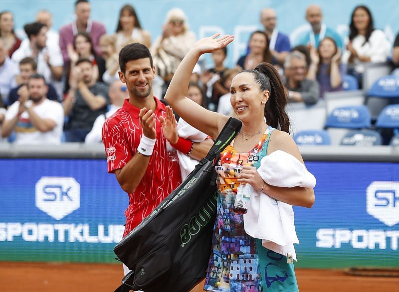Novak Djokovic (L) and Jelena Jankovic
