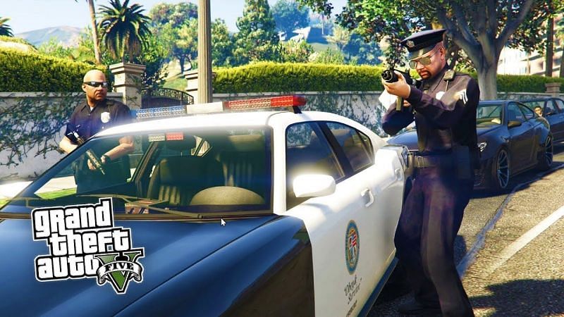 Become a cop in GTA 5. Image: YouTube.