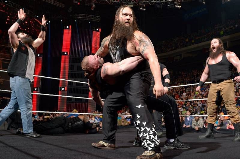 Bray Wyatt with Brock Lesnar on the RAW before Royal Rumble 2016