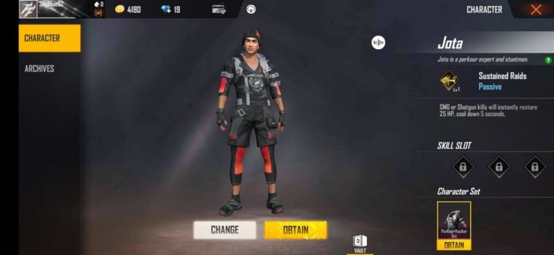 Free Fire में Jota (Picture Courtesy: Garena)