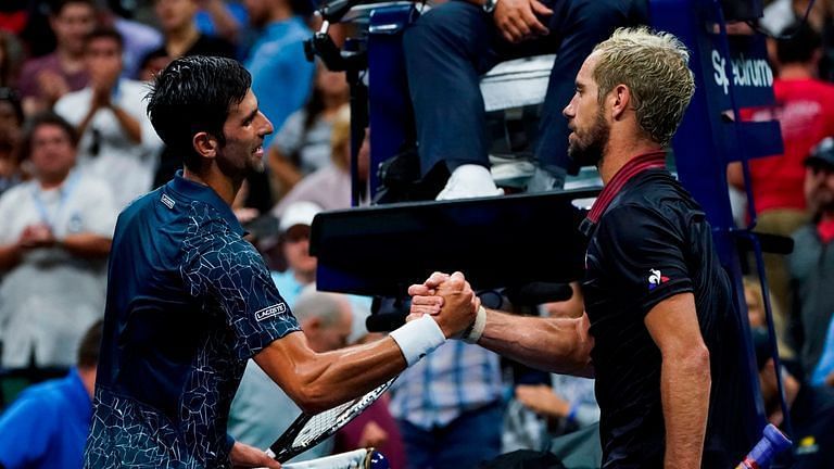 Novak Djokovic has received support from Richard Gasquet (right)