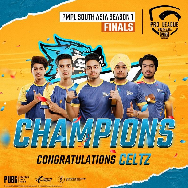 Celtz, the winners of PMPL South Asia Finals 2020