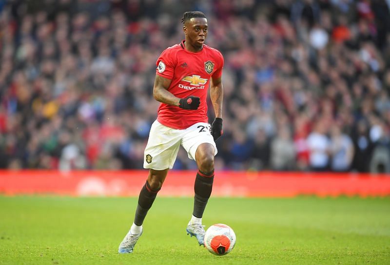 Aaron Wan-Bissaka in action for Manchester United