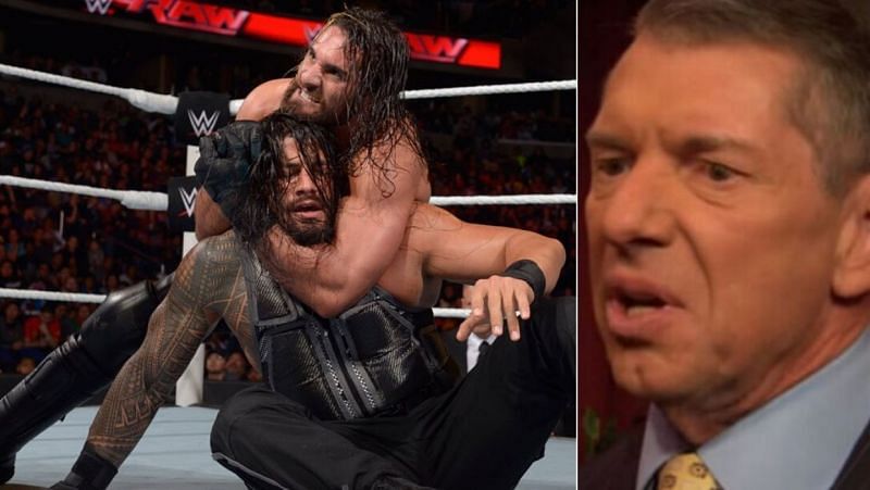 Rollins vs Reigns/McMahon