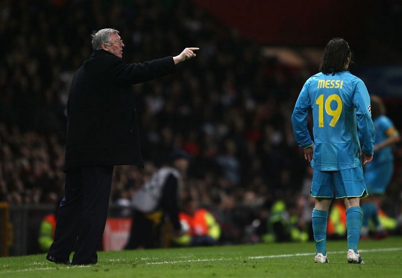 Sir Alex Ferguson has been beaten by Lionel Messi on two occasions
