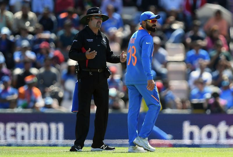 Virat Kohli exchanged a few words with Richard Illingworth during the match against Afghanistan