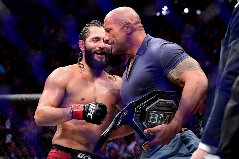 Jorge Masvidal (left) with The Rock