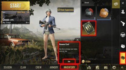 how to change name on pubg pc